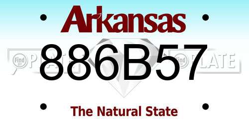 886B57 Arkansas License Plate