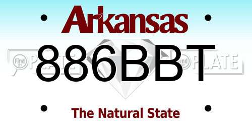 886BBT Arkansas License Plate