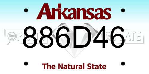 886D46 Arkansas License Plate