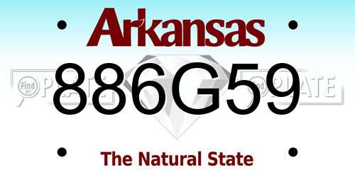 886G59 Arkansas License Plate