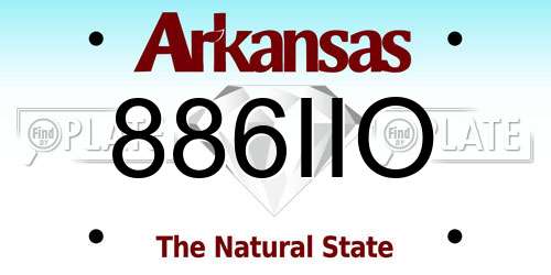 886IIO Arkansas License Plate