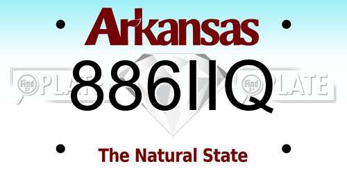 886IIQ Arkansas License Plate