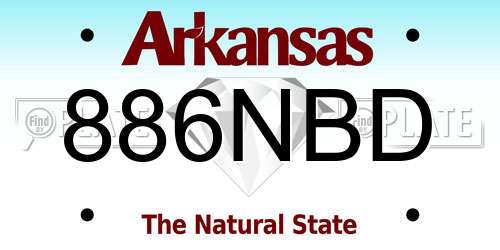 886NBD Arkansas License Plate