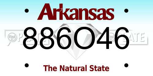 886O46 Arkansas License Plate