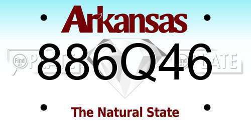 886Q46 Arkansas License Plate