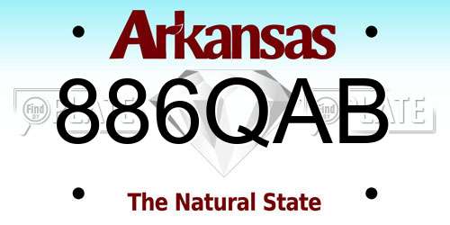 886QAB Arkansas License Plate