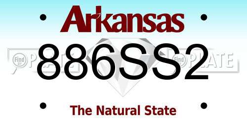 886SS2 Arkansas License Plate