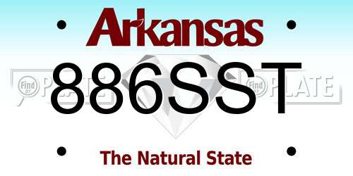 886SST Arkansas License Plate