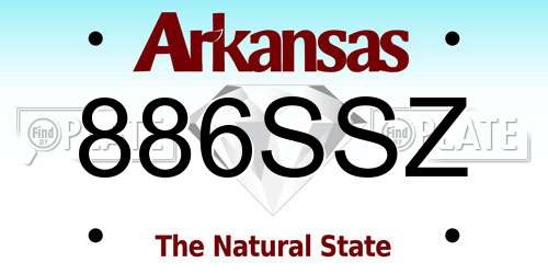 886SSZ Arkansas License Plate