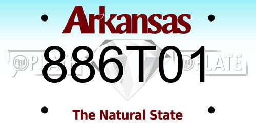886T01 Arkansas License Plate