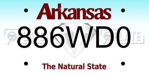 886WD0 Arkansas License Plate
