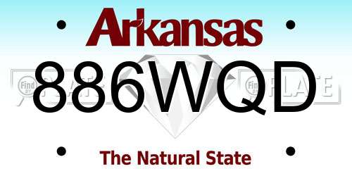 886WQD Arkansas License Plate