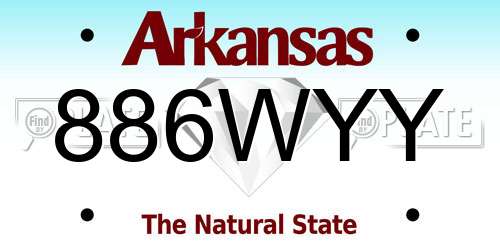 886WYY Arkansas License Plate