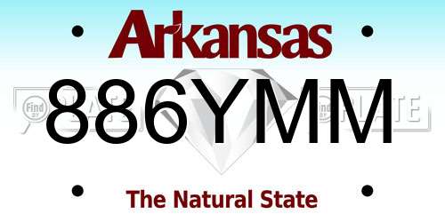 886YMM Arkansas License Plate