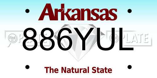 886YUL Arkansas License Plate