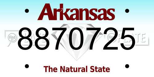 8870725 Arkansas License Plate