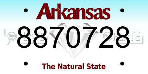 8870728 Arkansas License Plate