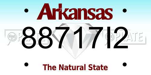 88717I2 Arkansas License Plate