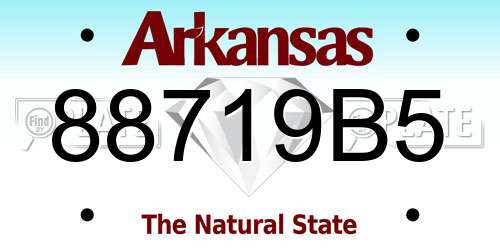 88719B5 Arkansas License Plate