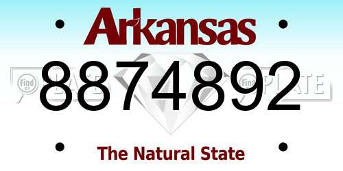 8874892 Arkansas License Plate