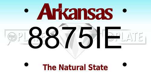 8875IE Arkansas License Plate