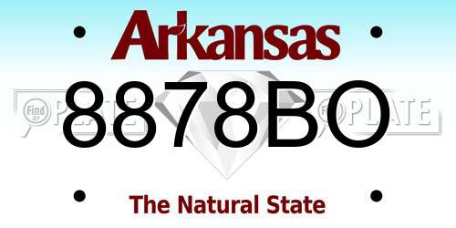 8878BO Arkansas License Plate