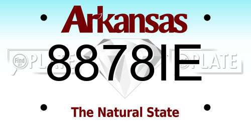 8878IE Arkansas License Plate