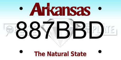 887BBD Arkansas License Plate