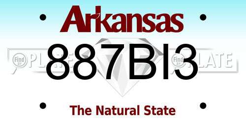 887BI3 Arkansas License Plate