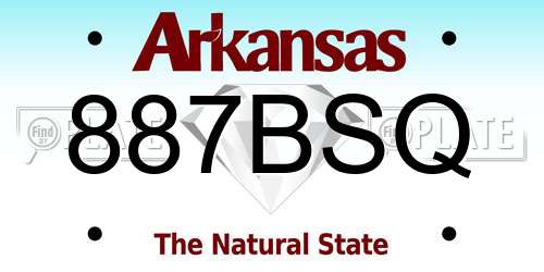 887BSQ Arkansas License Plate