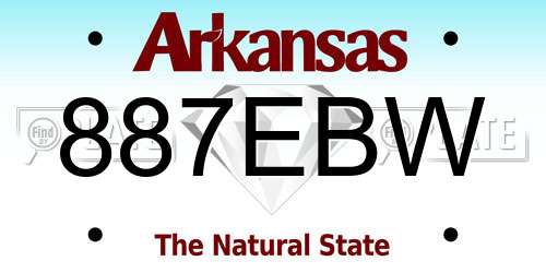 887EBW Arkansas License Plate