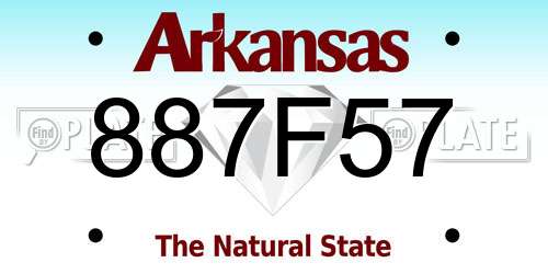 887F57 Arkansas License Plate