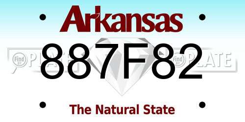 887F82 Arkansas License Plate