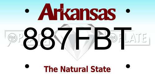 887FBT Arkansas License Plate