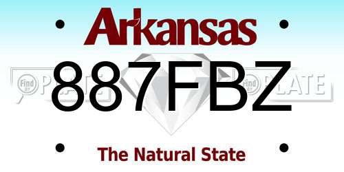 887FBZ Arkansas License Plate