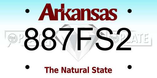 887FS2 Arkansas License Plate
