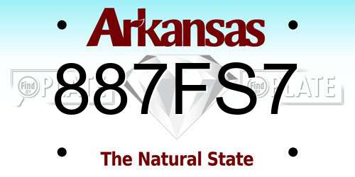 887FS7 Arkansas License Plate