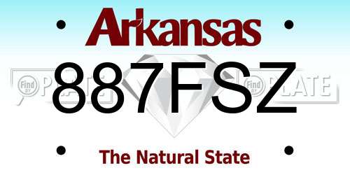 887FSZ Arkansas License Plate
