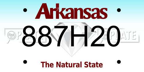887H20 Arkansas License Plate