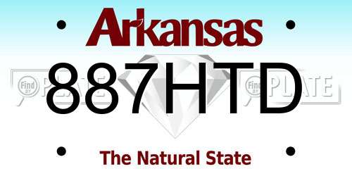 887HTD Arkansas License Plate