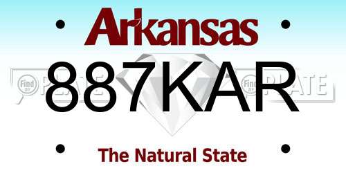 887KAR Arkansas License Plate