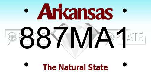 887MA1 Arkansas License Plate