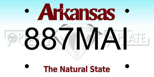887MAI Arkansas License Plate