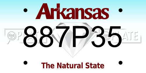 887P35 Arkansas License Plate