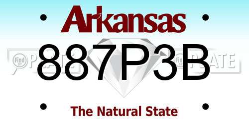 887P3B Arkansas License Plate