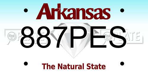 887PES Arkansas License Plate