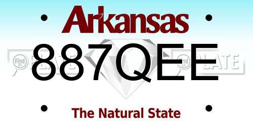 887QEE Arkansas License Plate