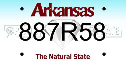 887R58 Arkansas License Plate