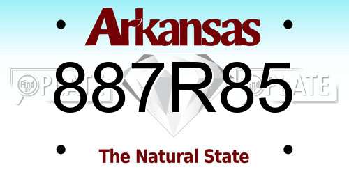 887R85 Arkansas License Plate