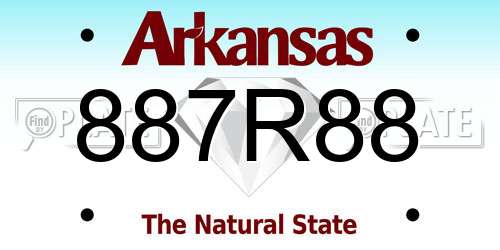 887R88 Arkansas License Plate